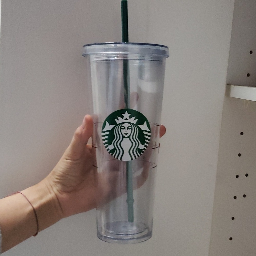 Starbucks coffee 24oz venti cold cup tumbler with straw